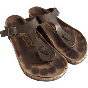 Birkenstock Gizeh T-Strap Thong Sandals  Women's Size US 39 EU 8 Golden Brown
